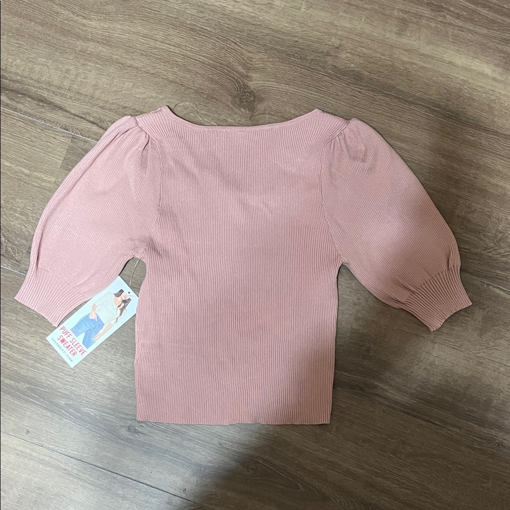 Celebrity Pink Ribbed Knit Top - Picture 4 of 4